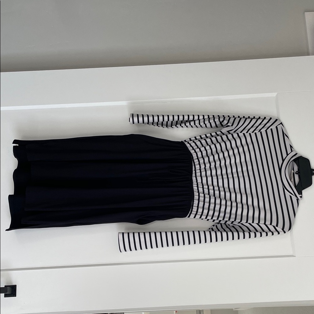 Bohme Black and White Striped Midi Dress